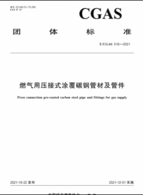 燃?xì)庥脡航邮酵扛蔡间摴懿募肮芗F(tuán)體標(biāo)準(zhǔn)S 016-2021