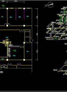 某職工食堂室內(nèi)天然氣管道供氣平面、軸側(cè)圖燃?xì)庠O(shè)計(jì)施工圖DWG下載