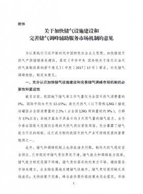 《關于加快儲氣設施建設和完善儲氣調峰輔助服務市場機制的意見》的通知(發(fā)改能源規(guī)〔2018〕637號)